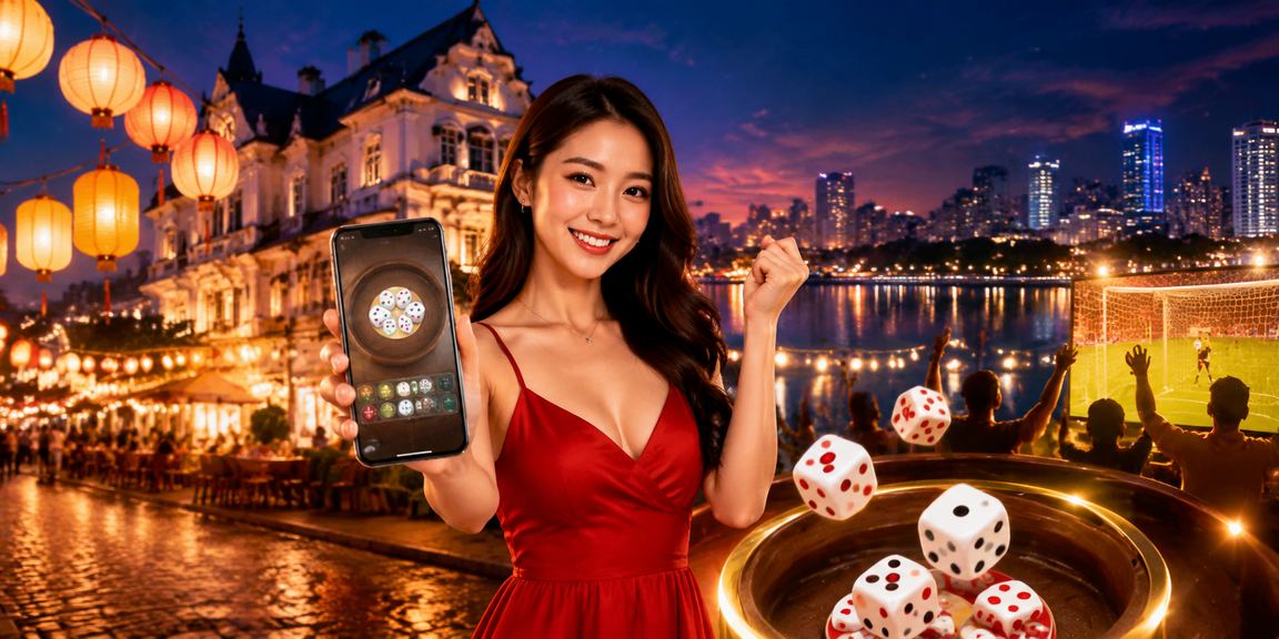 Quầy hàng đêm tại Đà Lạt với những người chơi tụ tập quanh bàn tai xiu trong không khí vui vẻ