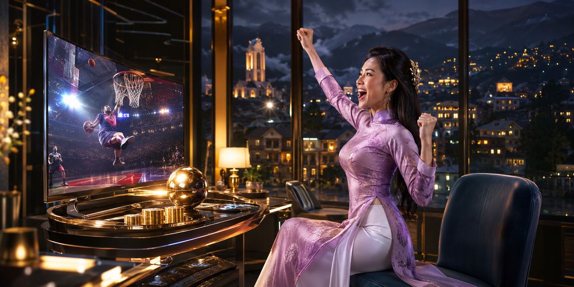 Người chơi tại Sa Pa mặc áo dài xem tỷ lệ cược bóng rổ trên điện thoại